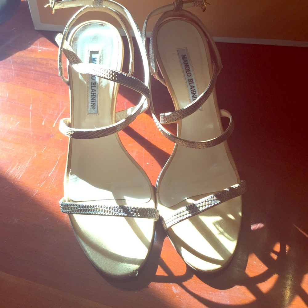 Gold Manolo Blahnik heels